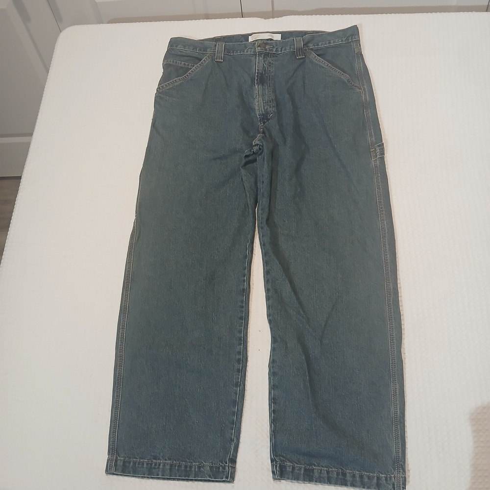 Signature by Levi Strauss Mens Carpenter Jeans Medium Wash Blue Utility Pants